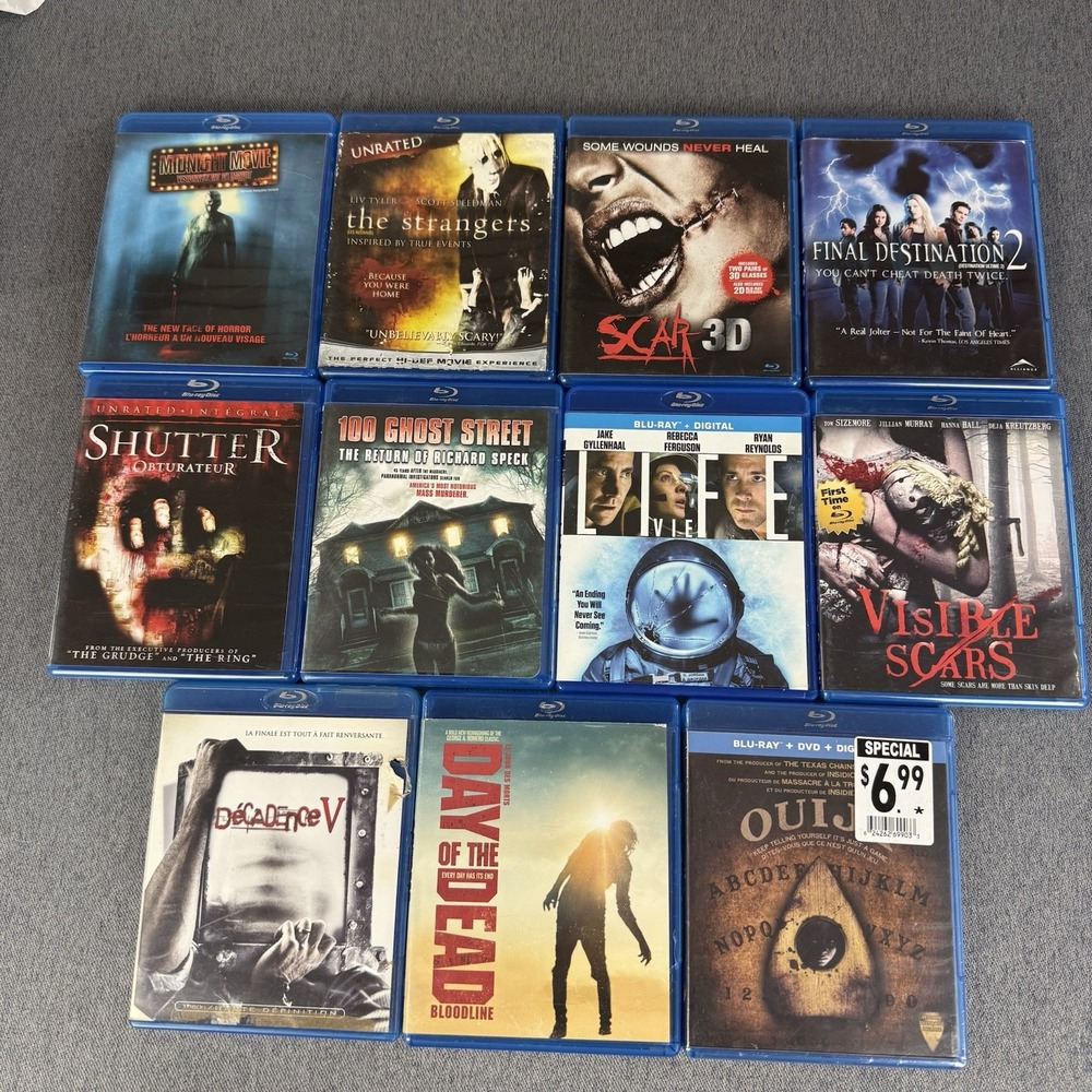 11 Blu-Ray Horror Movie Lot – Horror Gore Scary Halloween Slasher Films